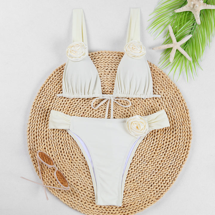 Dame bikini-sæt med florale accenter og justerbare stropper Stilla