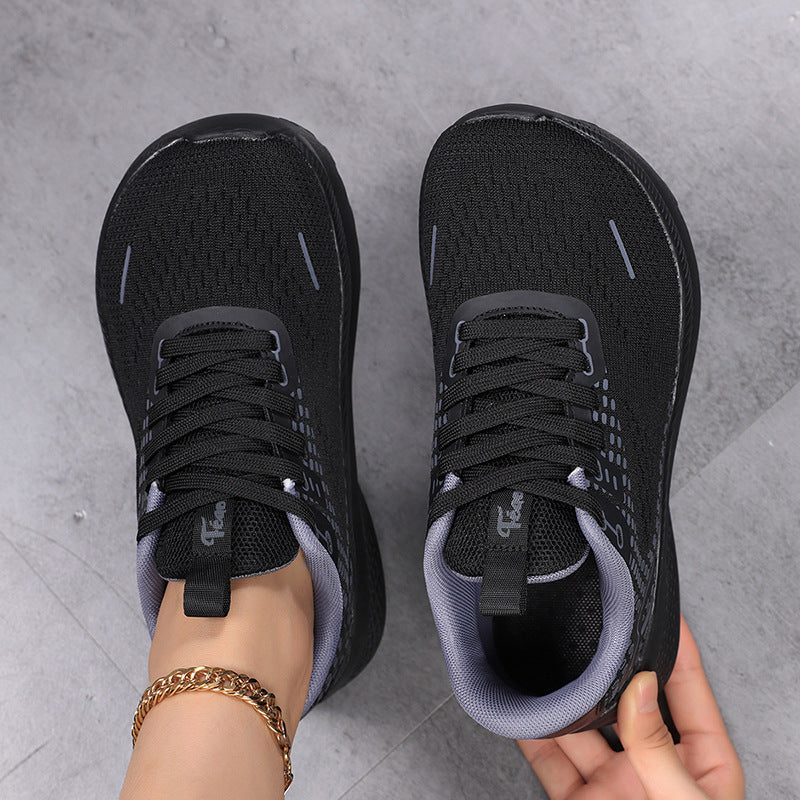 Dame ergonomisk komfort sneakers med sømløst mesh-overdel og kileformet dæmpning Skovae