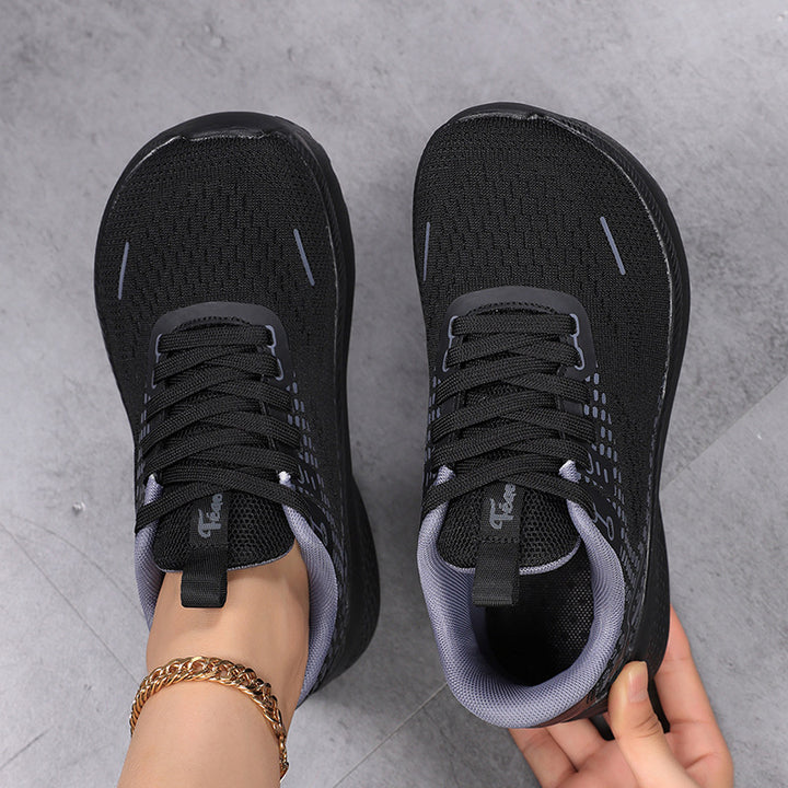 Dame ergonomisk komfort sneakers med sømløst mesh-overdel og kileformet dæmpning Skovae