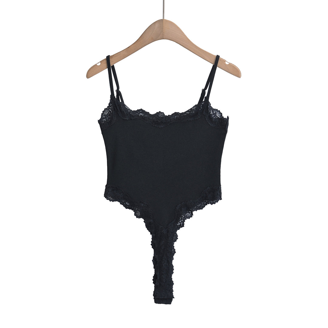Dame Spids Bodysuit med fine Ruffle detaljer og justerbare stropper Stilla