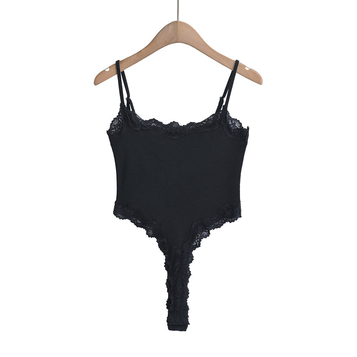 Dame Spids Bodysuit med fine Ruffle detaljer og justerbare stropper Stilla