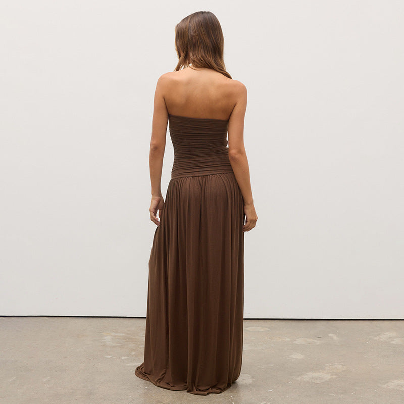 Femme Elegante Raffineret Maxi Kjole Stilla