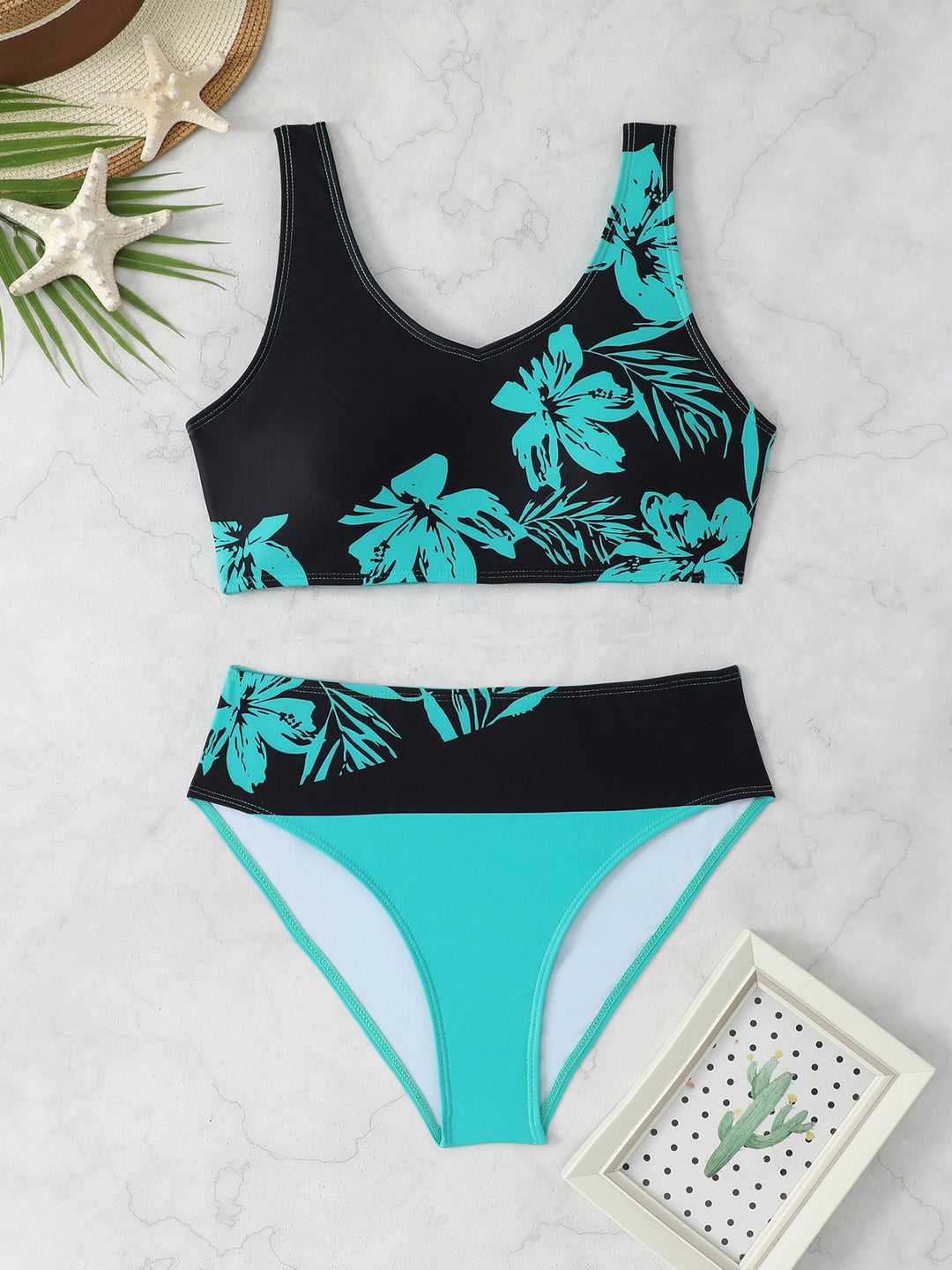 Dame Sporty bikini sæt med blomstermotiv Skovae