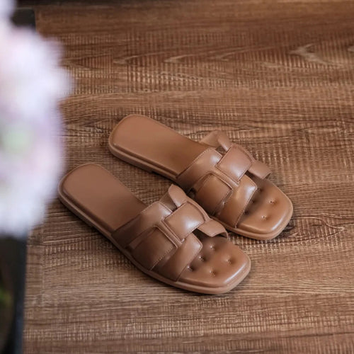 Dame slidesandaler med dekorative krydsremme Stilla