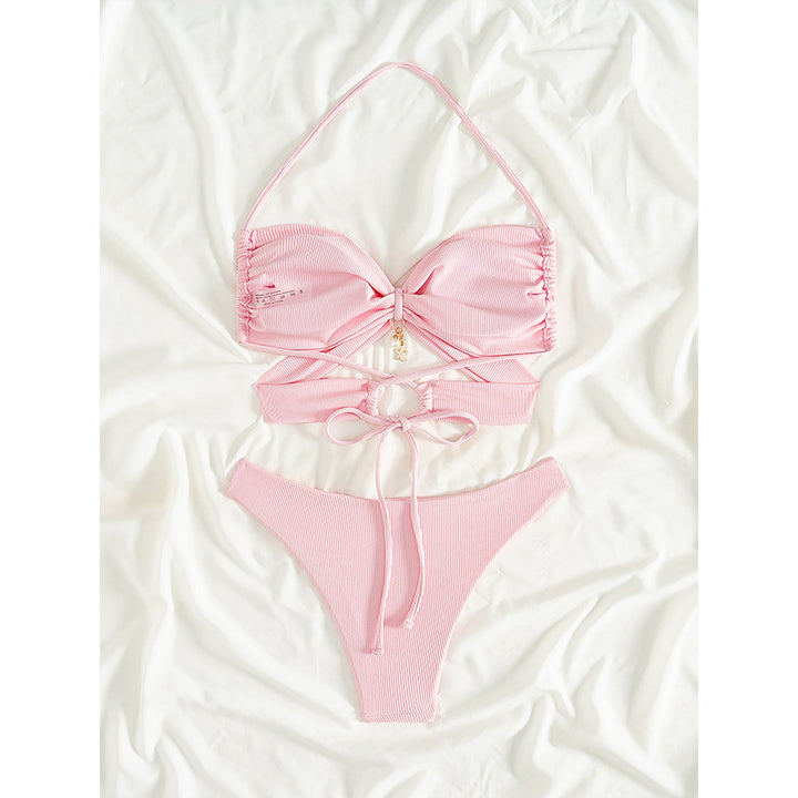 Damer Strappy Knytte-Detail Bikini Sæt Stilla
