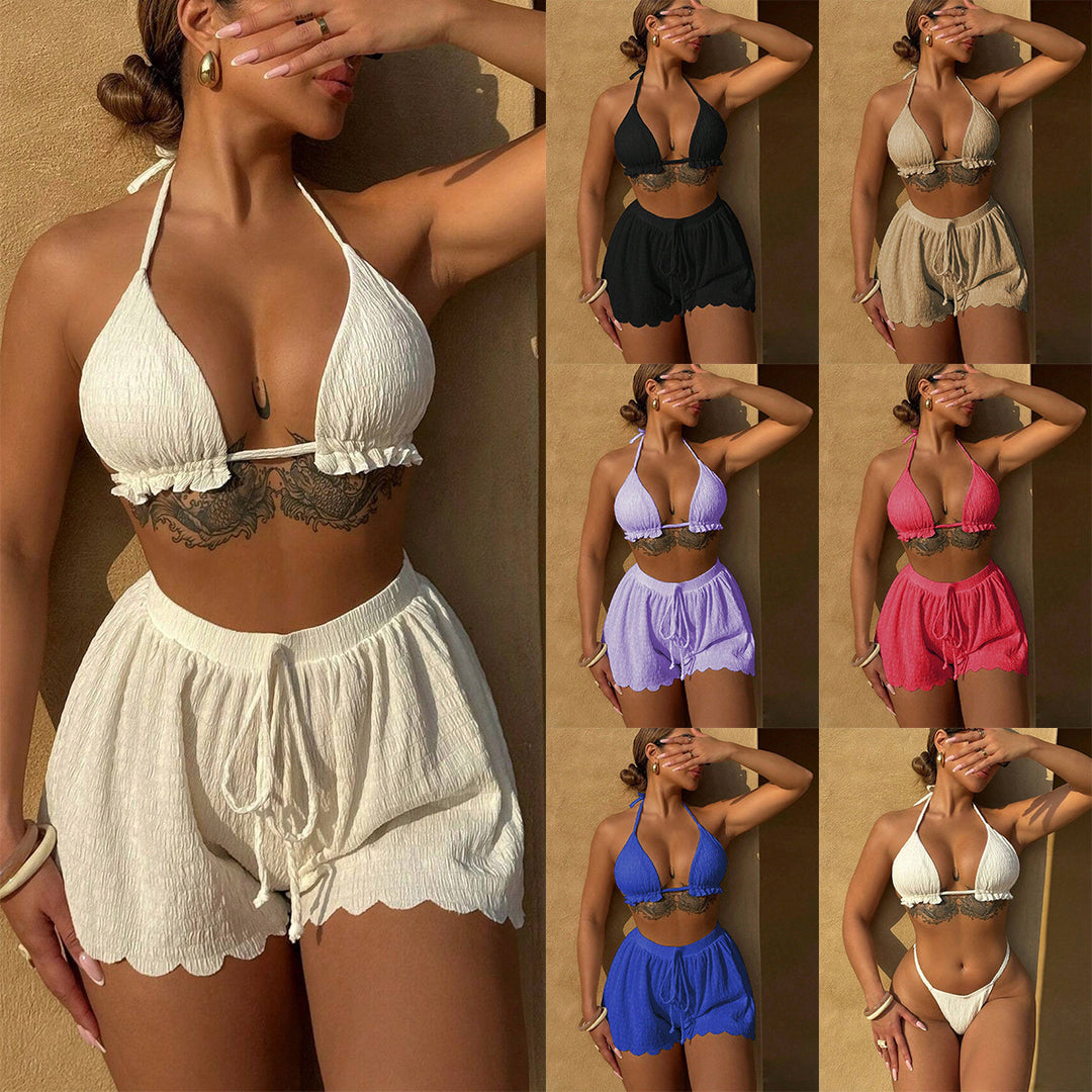 Dame Bikini sæt med unikt ribdesign og legende snit Stilla