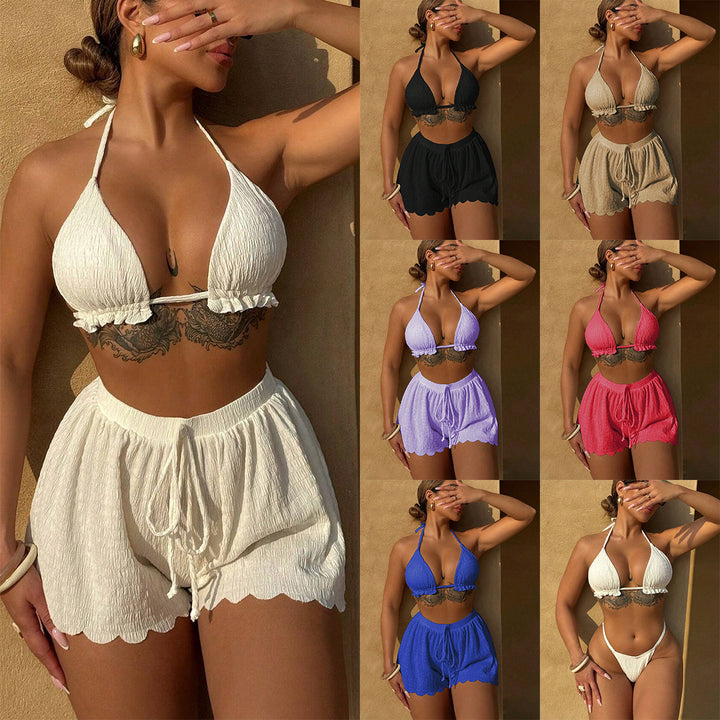 Dame Bikini sæt med unikt ribdesign og legende snit Stilla