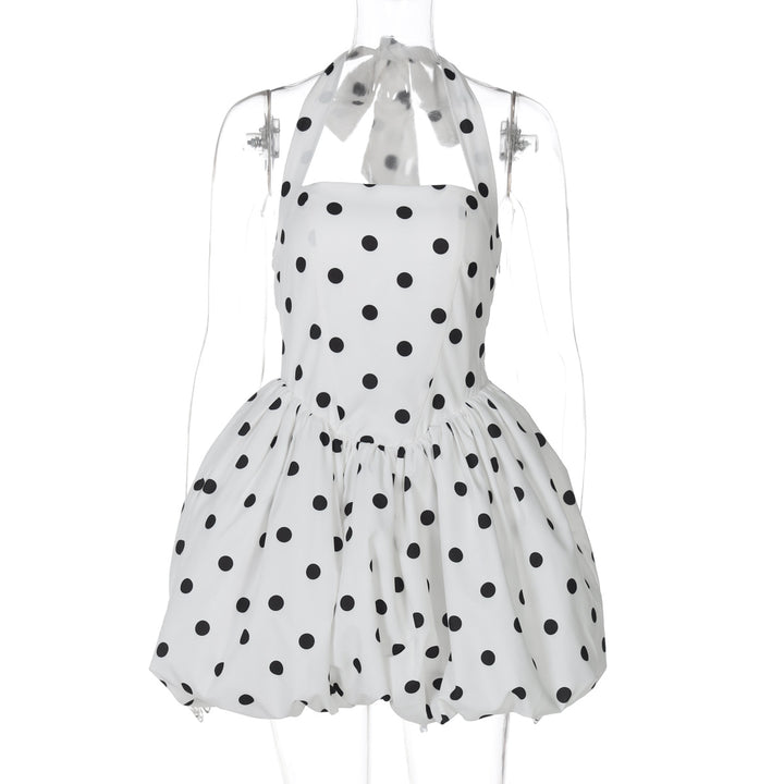 Dame Forførende Minikjole med Polka-Dot-Mønster og Casual Snit Stilla