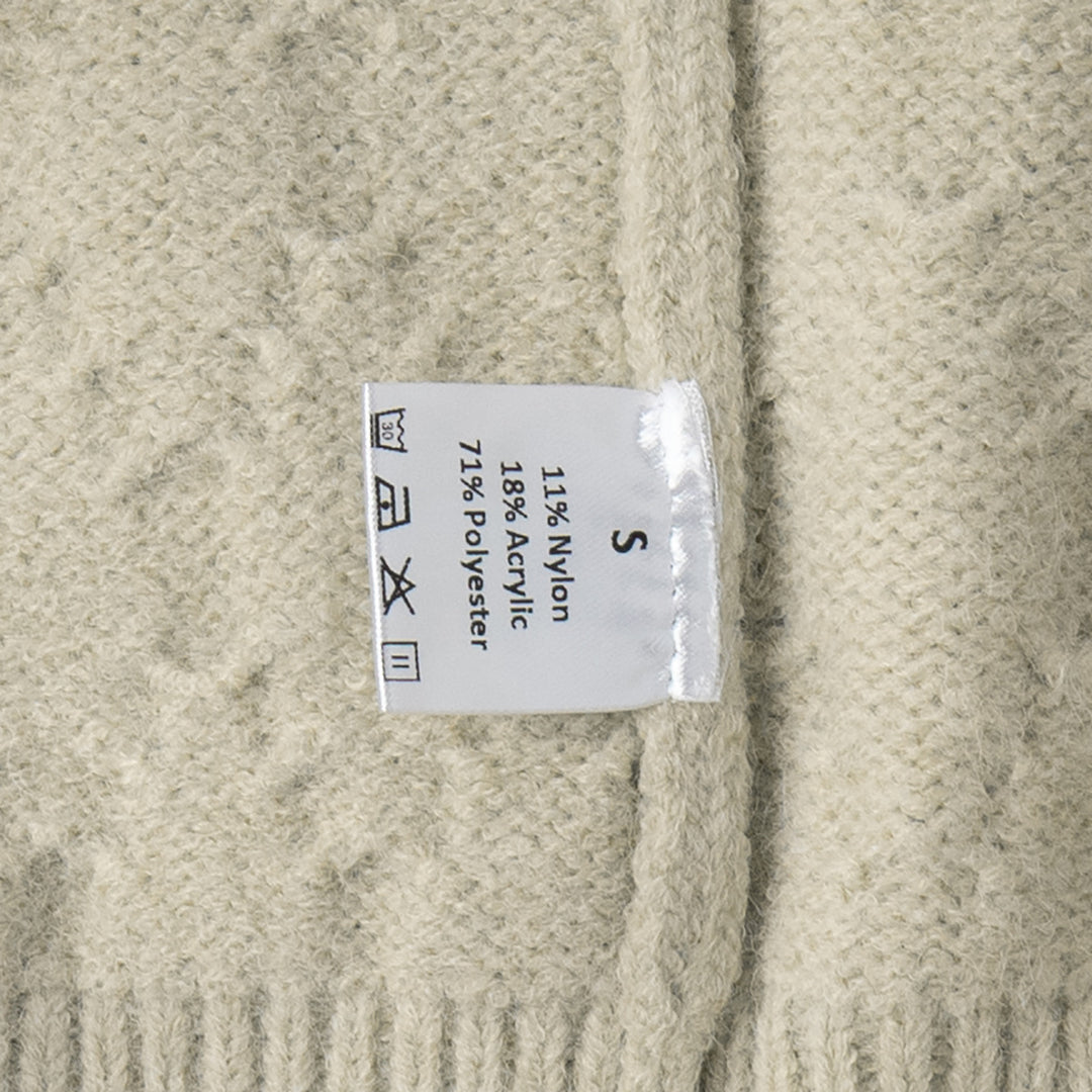 Kvinders mønstrede sweater med høj krave og lynlås Stilla