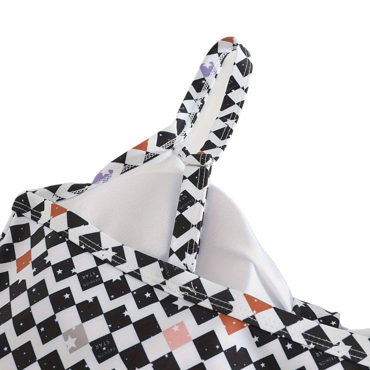 Dame Triangel-Bikini Top med moderne grafisk mønster Skovae