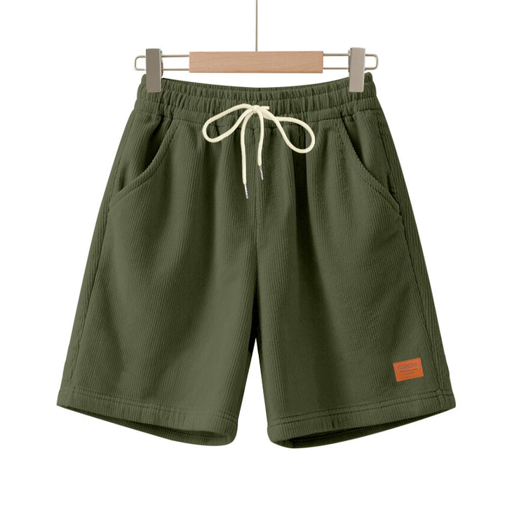 Herrer nan casual Bermuda shorts lavet af fint struktureret bomuldsblanding med elastisk talje og snor.