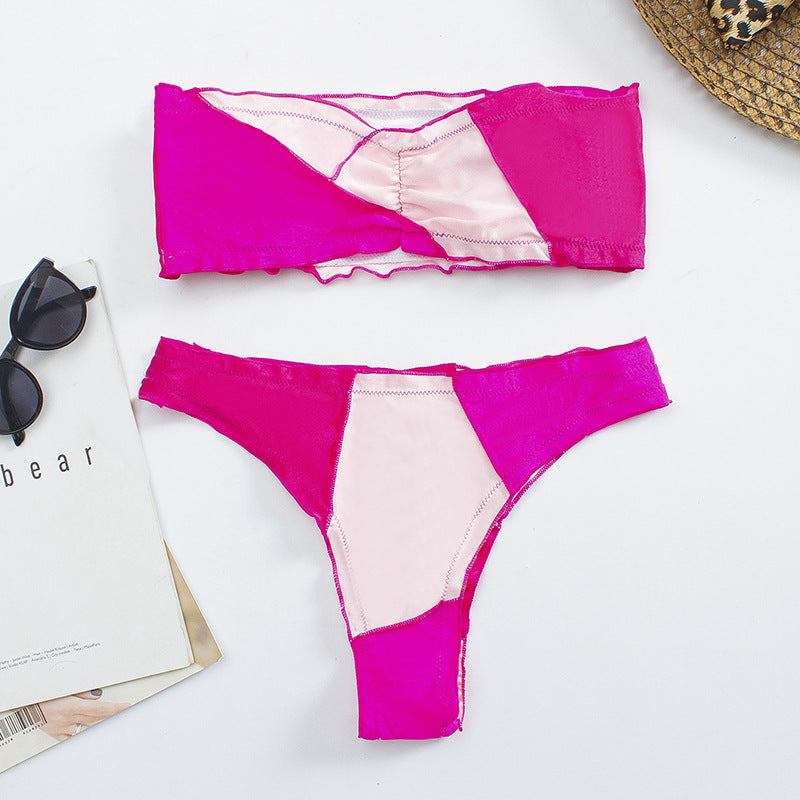 Dame bikini-sæt med dekorativt indpakningsdetalje og trendy ruffles-elementer Stilla