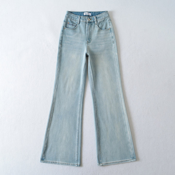 Dame Flared Jeans i vintage-stil med høj talje og bred ben Stilla