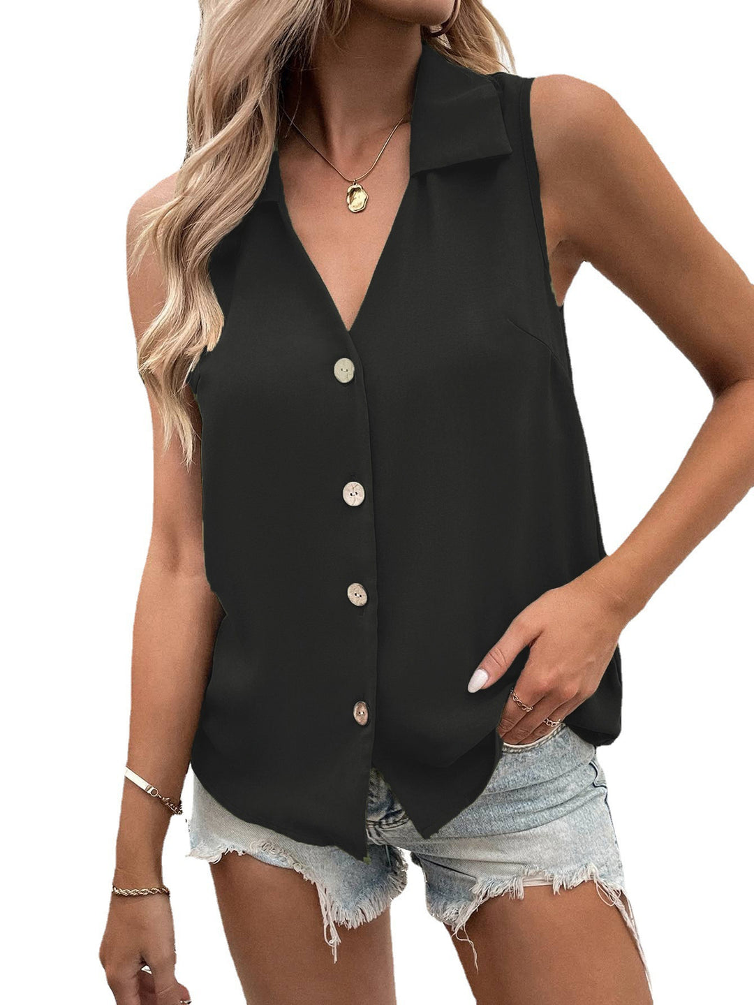 Dame elegant ærmeløs bluse Stilla