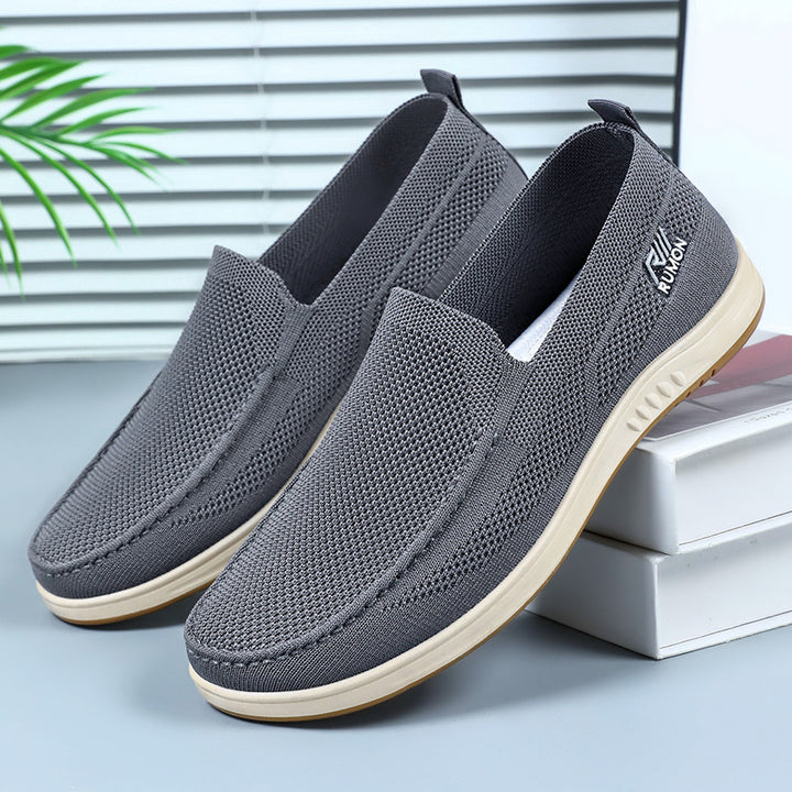 Herrer Komfortable Slip-On Fritidsko med åndbart Mesh-Overmateriale Stilla