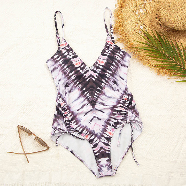 Damer-Tie-Dye-Print-Einteiler-Badeanzug Stilla