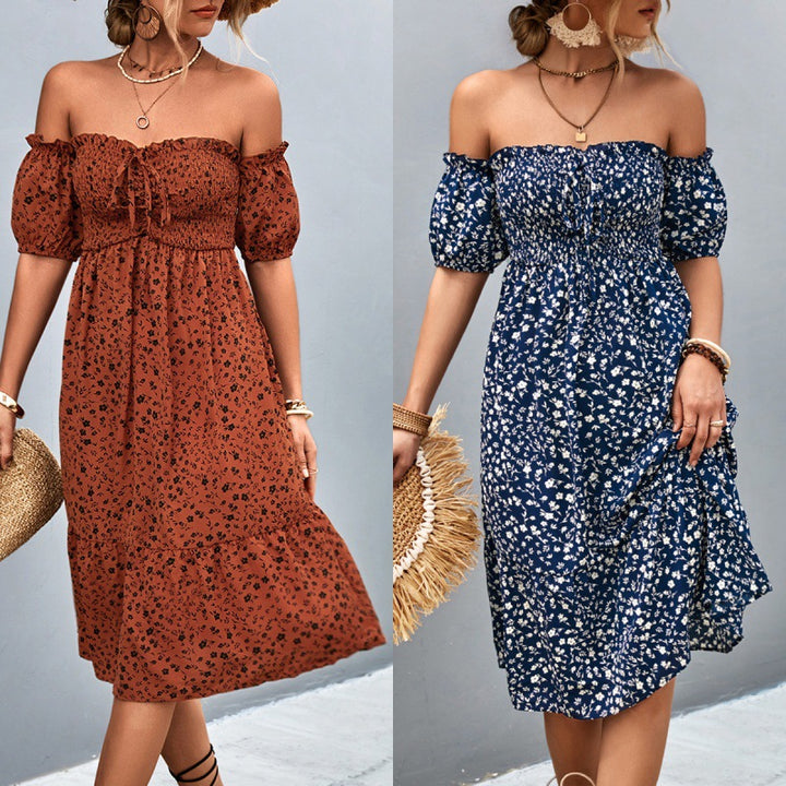 Dame Off-Shoulder Sommerkjole med Blomsterprint Stilla