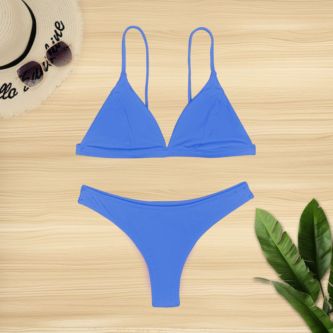Dame Triangel-Bikini-Sæt med justerbare stropper og sømløst design Stilla