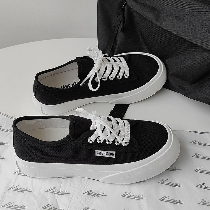 Dame sneakers i minimalistisk klassisk canvas-design med tyk sål Stilla