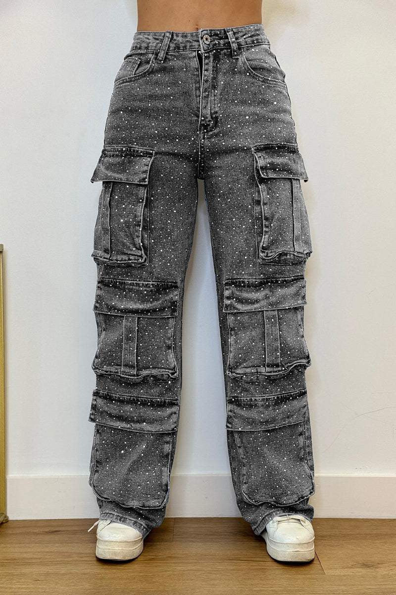 Kvindernes cargo bukser med trendy lommer og en moderne vaskeeffekt Stilla