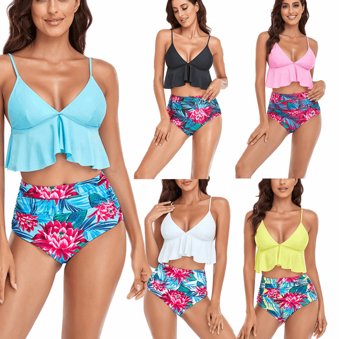 Damer to-delt bikini sæt med fashionable flap top og højt skårne shorts Stilla