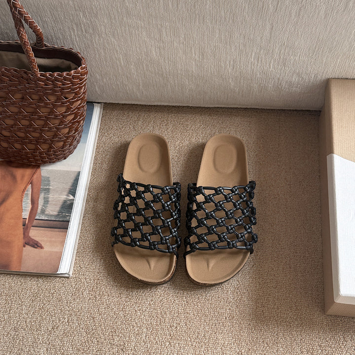Femme Stilfulde Flettede Slide Sandaler Stilla