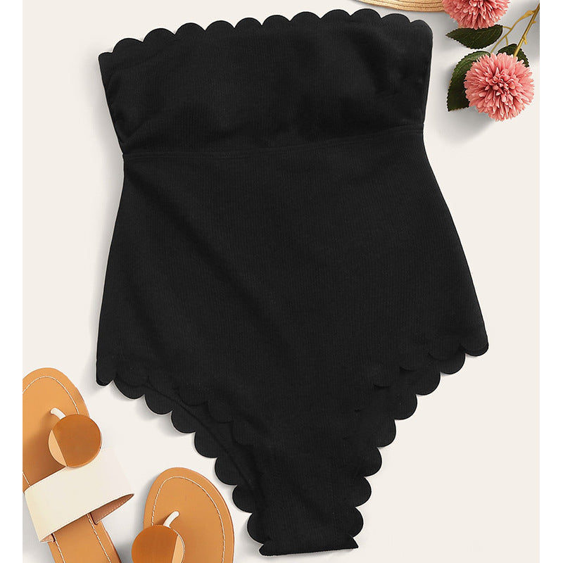 Dame eni-delt badeanzug med feminine ruffle detaljer og justerbare stropper Skovae