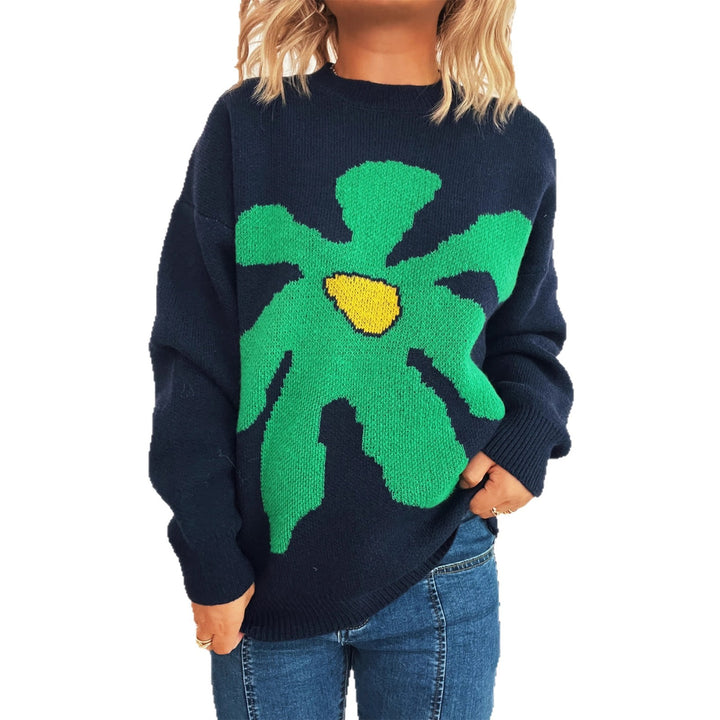 Kvinders afslappede sweater med blomstermønster og afslappet pasform Stilla