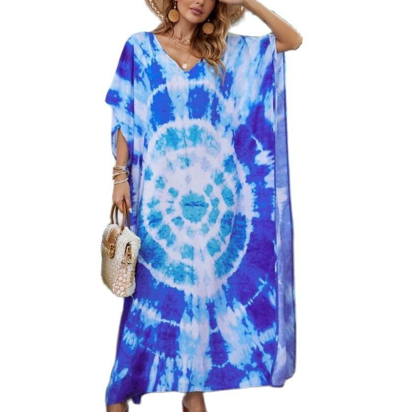 Kvinder Tie-Dye Bohemian Maxi Kjole Stilla
