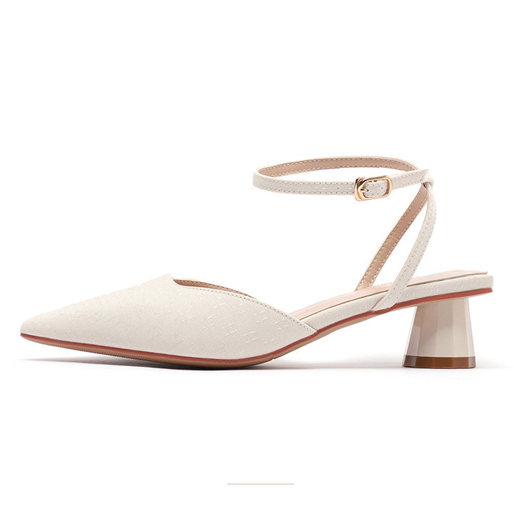 Dame Chic Spids-Tå Slingback-Pumps med transparent blokhælk Stilla