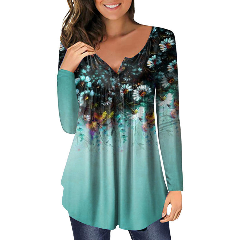 Damebluse med blomsterprint Stilla