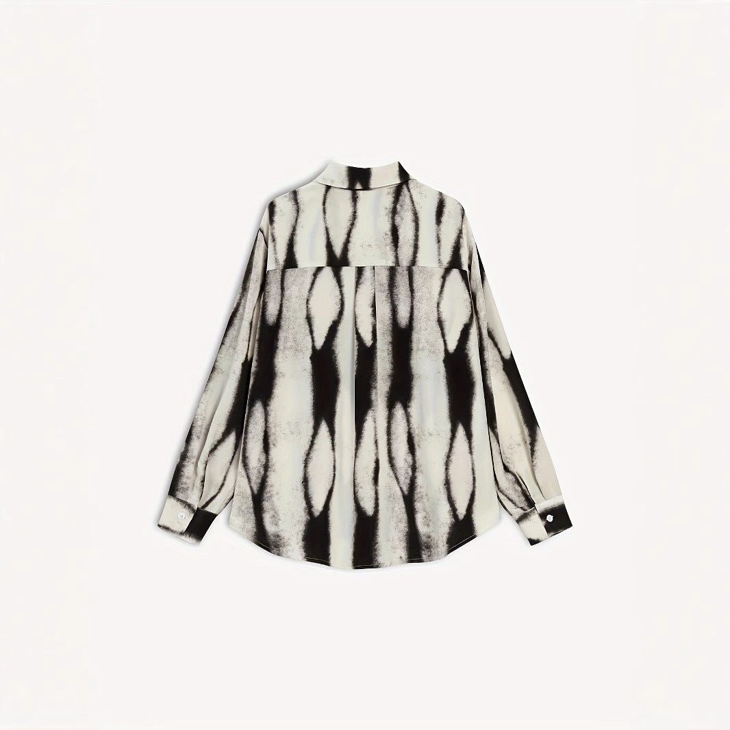 Dame Elegant og moderne Oversize-skjorte med grafisk mønster Stilla