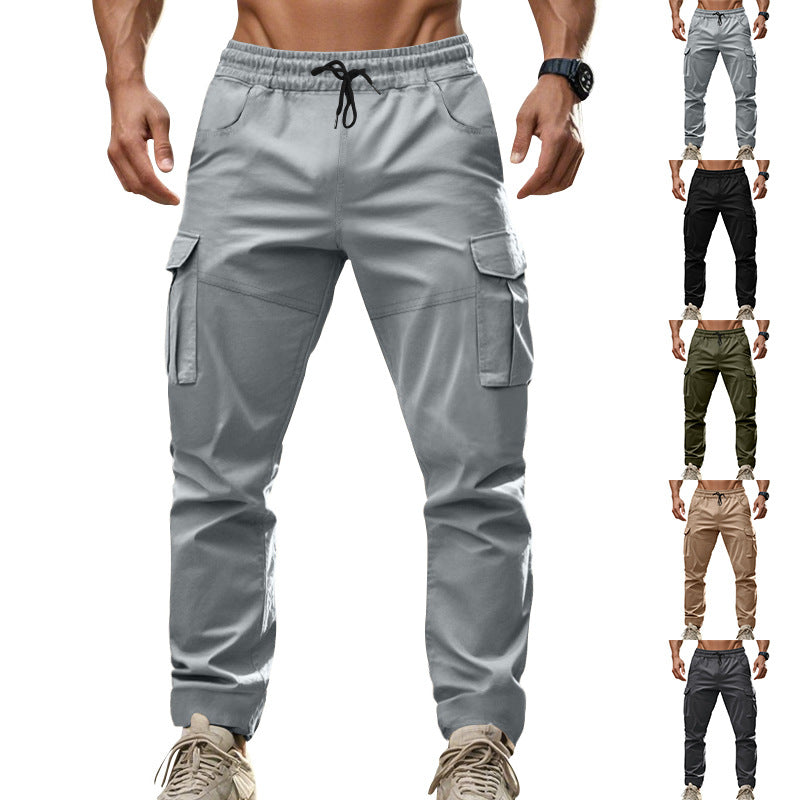 Herre nan urbane Cargo-Chino i joggingstil med elastisk tunneltræk og multifunktionelle lommer Skovae