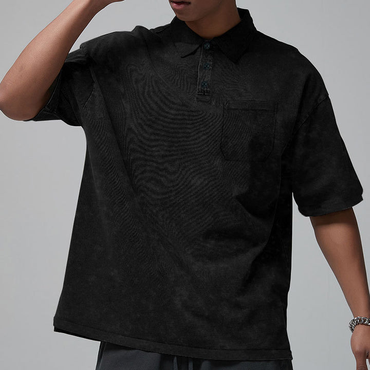 Herren afslappet poloshirt med brystlomme og mode design Stilla