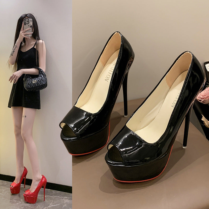 Dame Peeptoe High Heels med platform og høj stiletto-hæl Stilla
