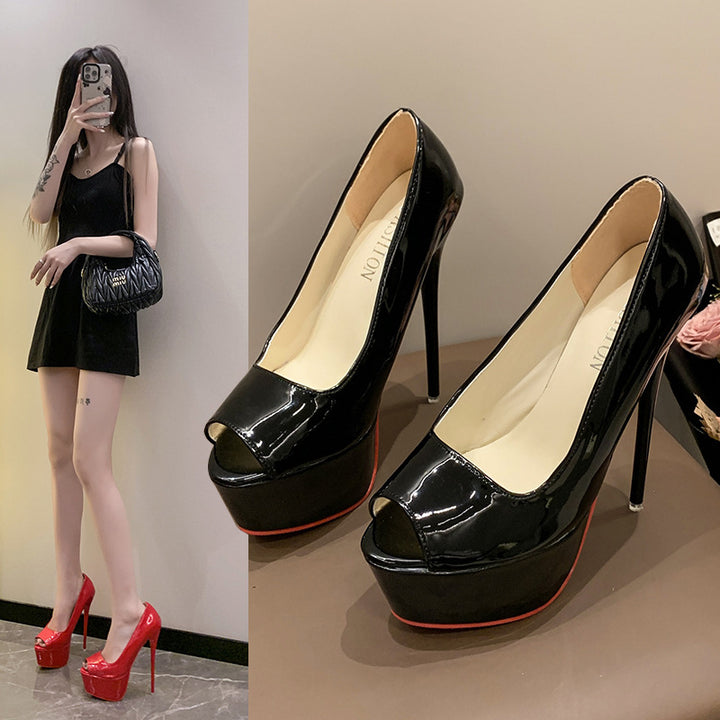 Dame Peeptoe High Heels med platform og høj stiletto-hæl Stilla