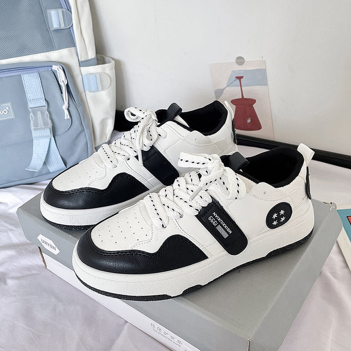 Dame moderigtige sneakers med trendy dobbelt-snørning og anatomisk formet fodseng Stilla