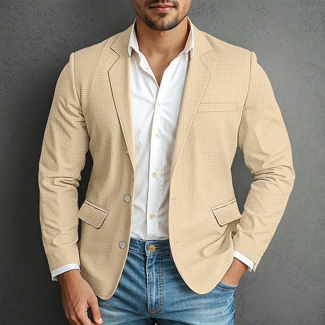Herre elegant blazer med struktureret stof og to praktiske lommer Stilla