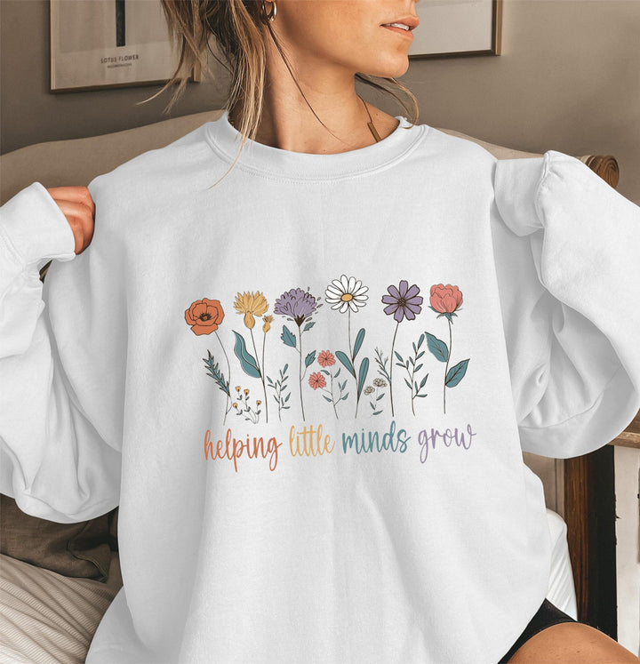 Kvinders sweatshirt med voluminøse ærmer og motiverende blomsterprint Stilla