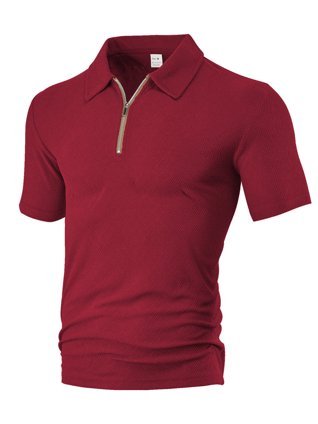 Herren nan smalt skåret Halvzip-Polo med fin fishtail-Jacquardstruktur Skovae