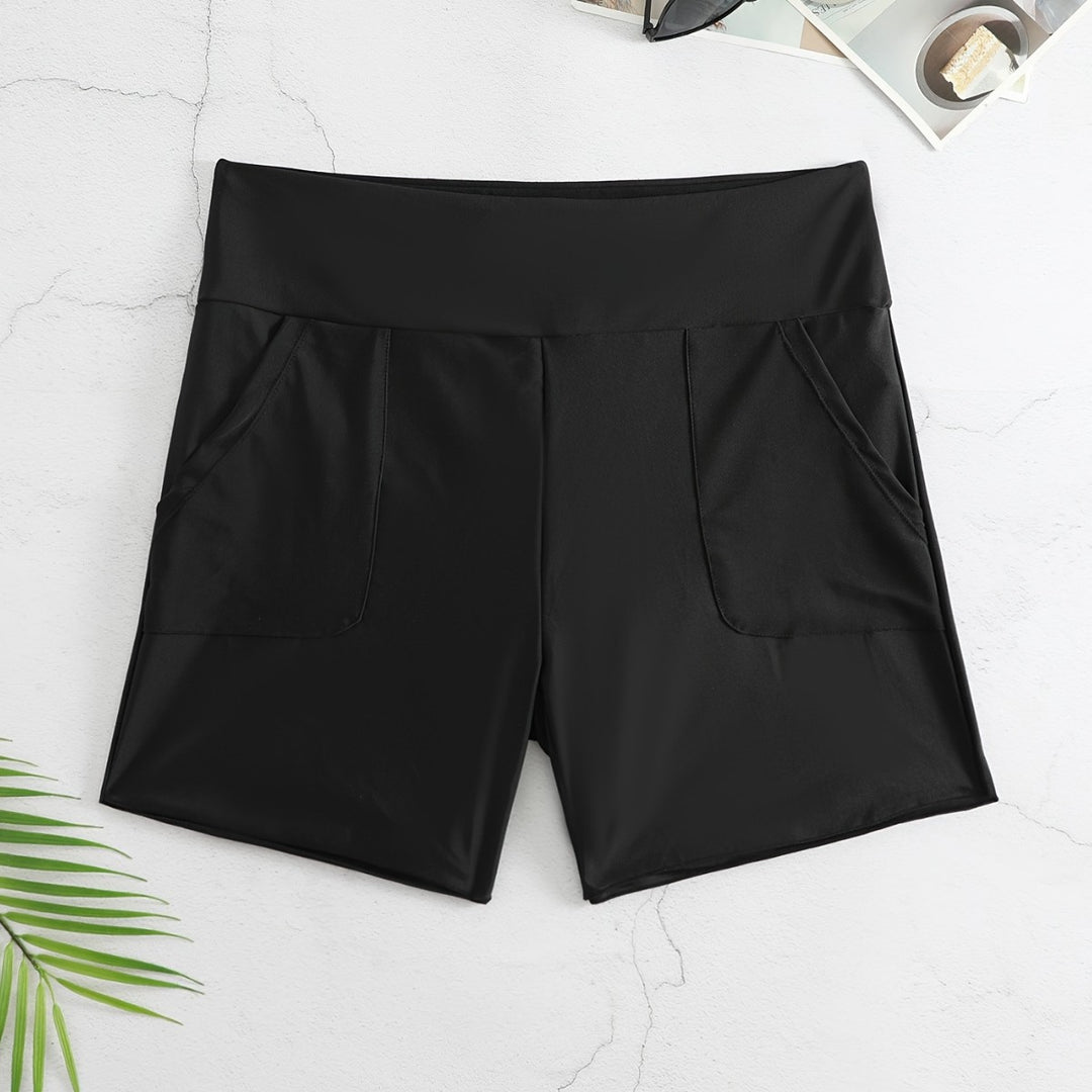 Dame badshorts med høj talje og sidelommer Skovae