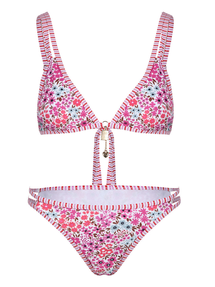 Dame bikini-sæt med blomster mønster og justerbare stropper Skovae