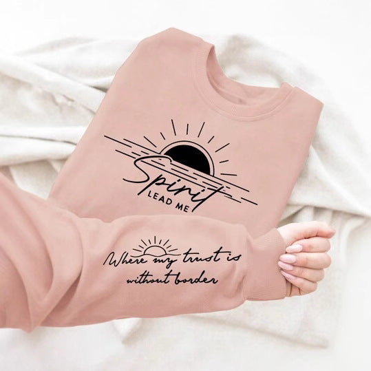 Kvinders sweatshirt med inspirerende print og blødt flydende stof Stilla