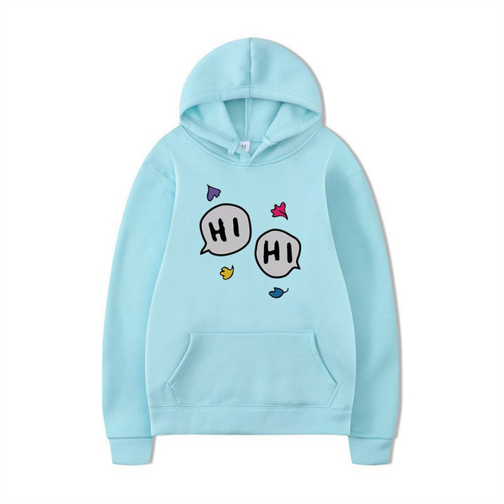 Dame hoodie med kreativt tegneserie design og kenguru lomme Skovae