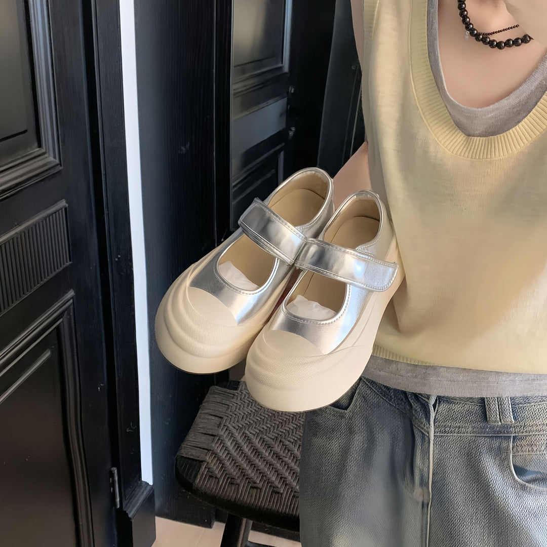 Damer Stilfulde Metalliske Mary Jane Sneakers Stilla