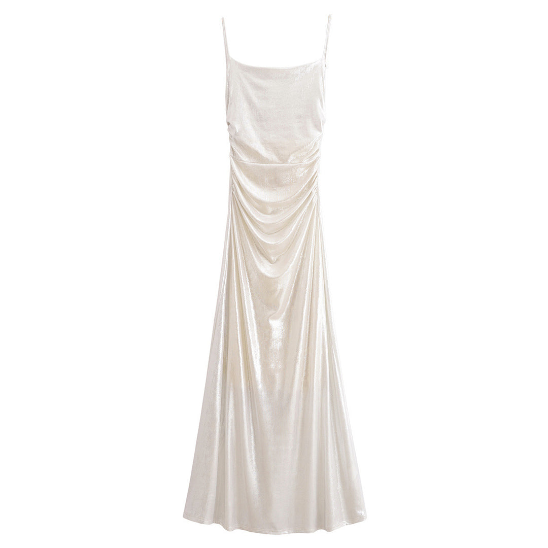 Femme Elegant Draperet Maxi Kjole Stilla