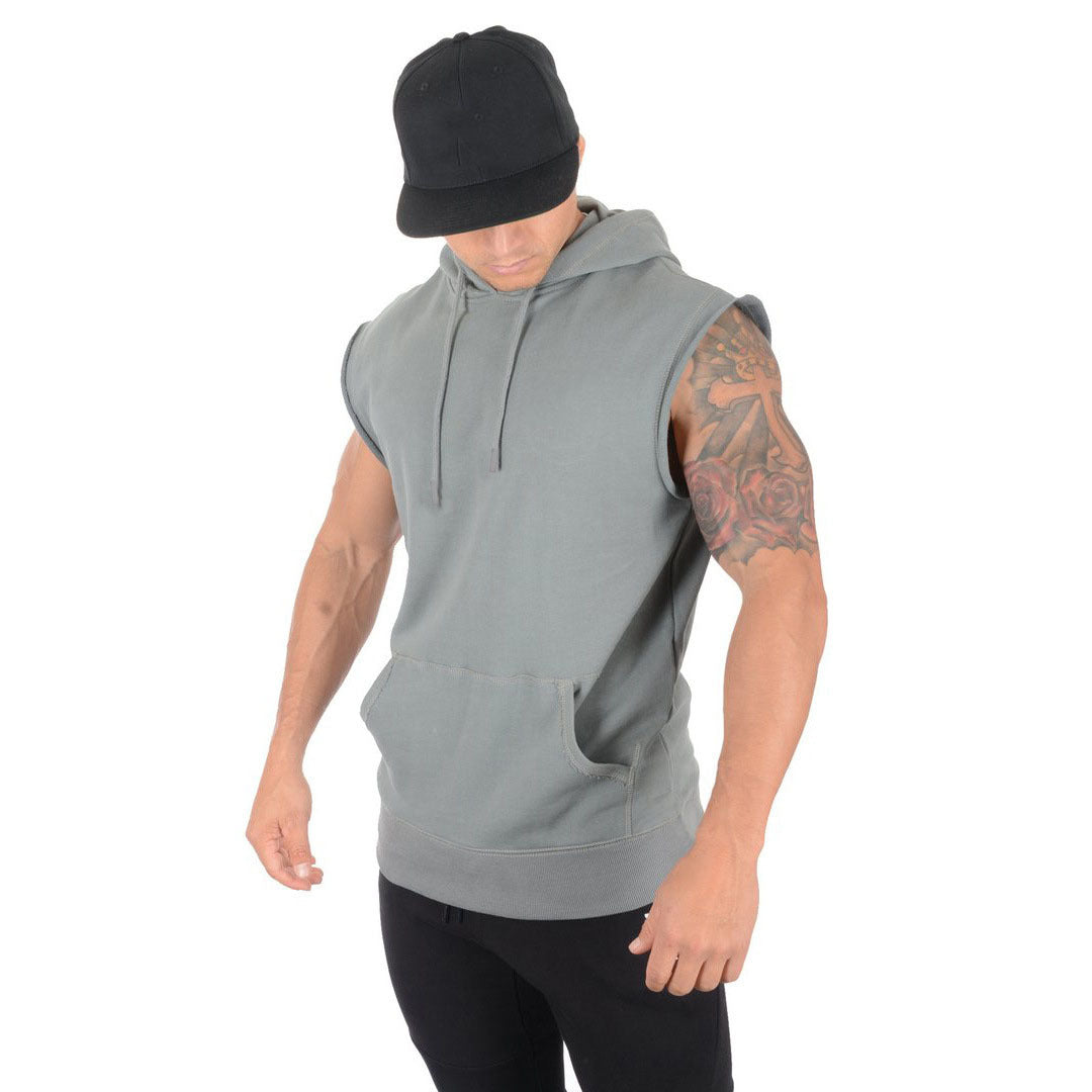 Herre ærmeløs hoodie med praktisk kængurulomme Stilla