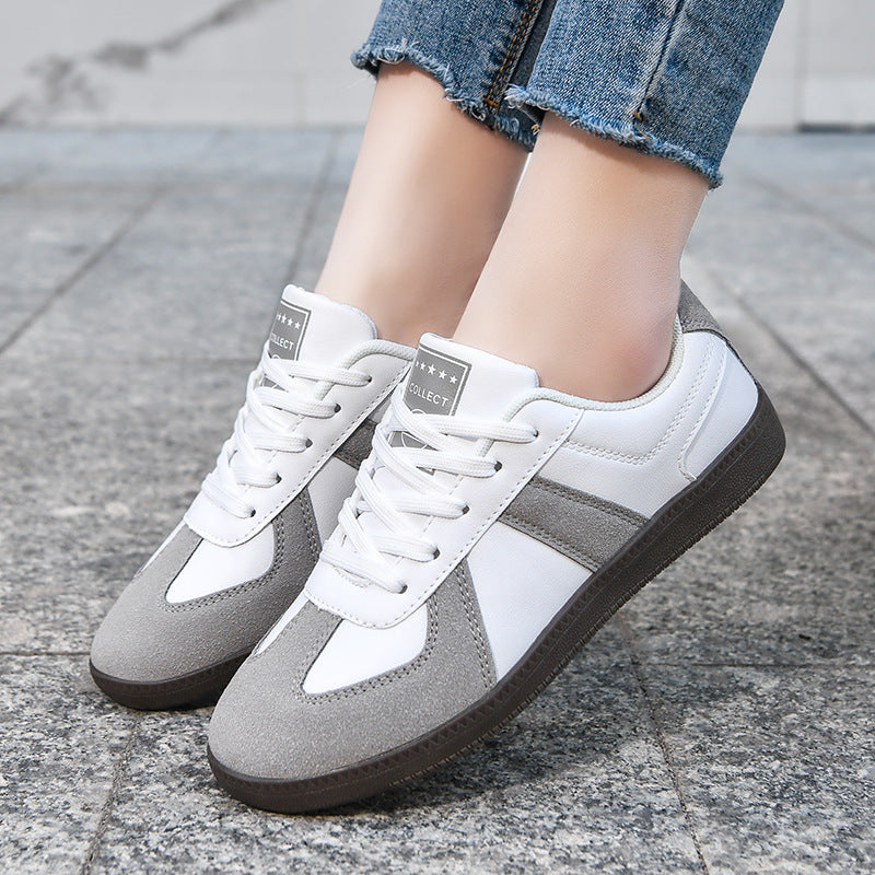 Unisex nan urbaner Tennis-Sneaker med velourslæder-overlays, polstret hælkant og vulkaniseret gummisål Skovae