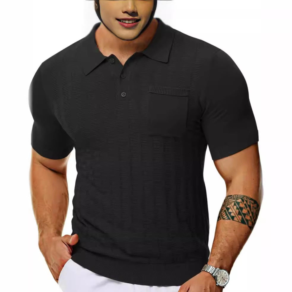 Herrer trendy polo shirt med struktureret mønster Stilla