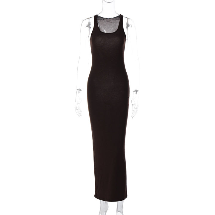 Dame Bodycon Maxikjole med gennemsigtig indsats og tidløst design Stilla